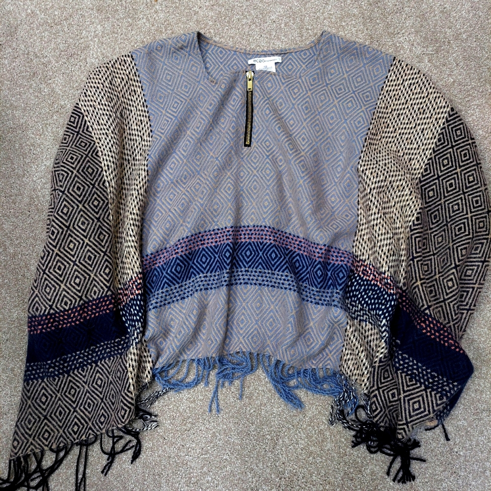 BCBG Poncho Shawl Sweater